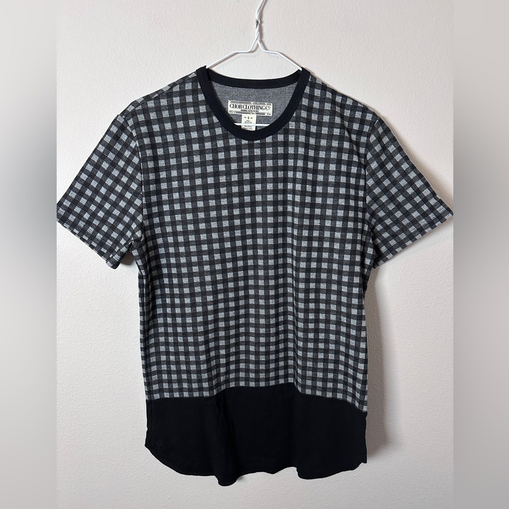 Chor Clothing Co. Black and Gray Checkered Short sleeve shirt size small